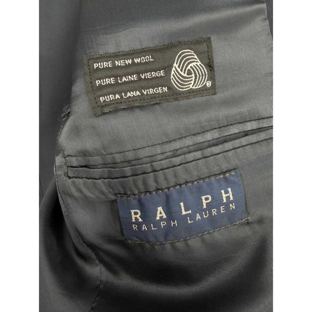 Ralph Lauren Mens Navy Blue 100% Wool 2-Button Blazer Sport Coat Vintage Canada - Picture 5 of 15